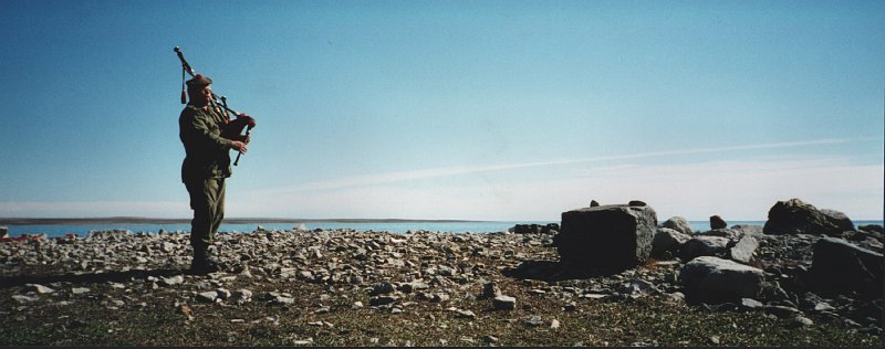Iain Lang Playing beside Artic Ocean Sovereign Steadfast 1999